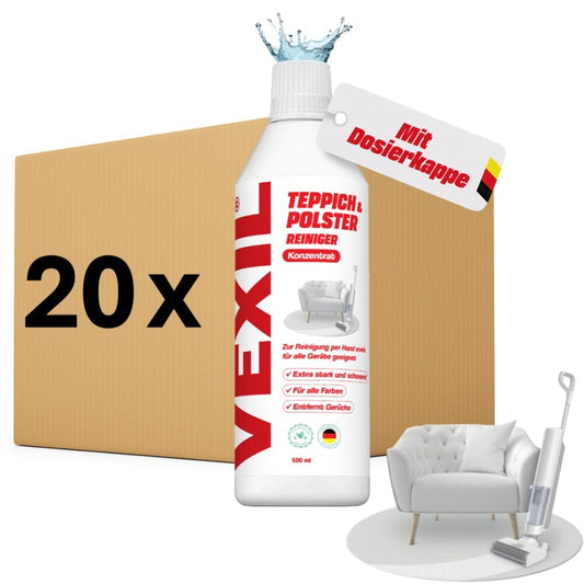 20 x (0,5 Liter) Teppich- & Polsterreiniger Konzentrat - hochdosiert -> bis zu 1:20