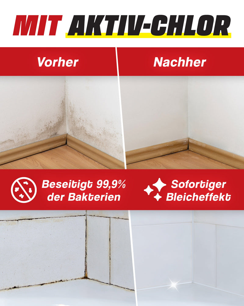 Profi Schimmelentferner für Wand, Bad, Fliesen, Fugen