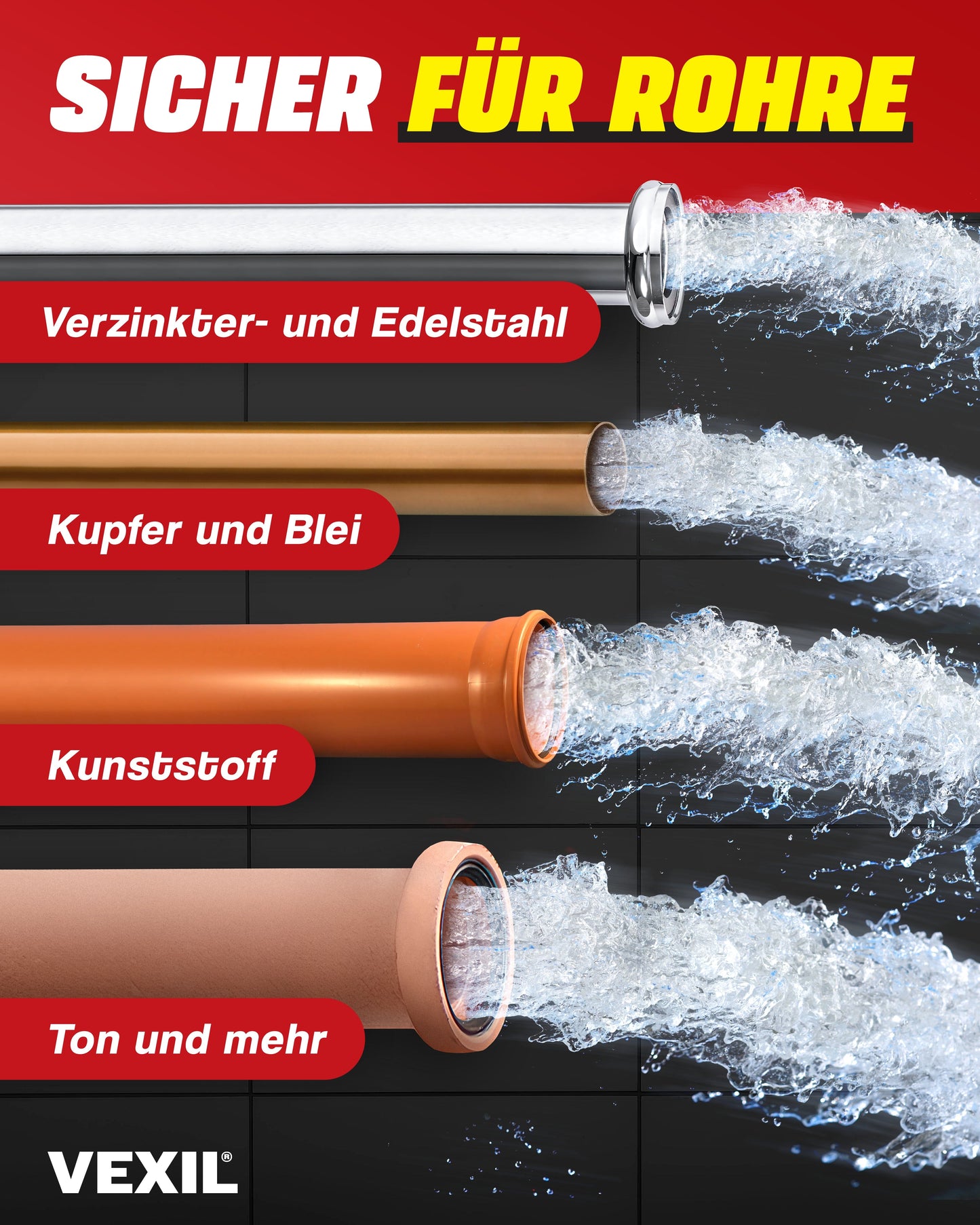 Rohrreiniger - Profi Abflussreiniger extra Stark für Extremfälle - 1L