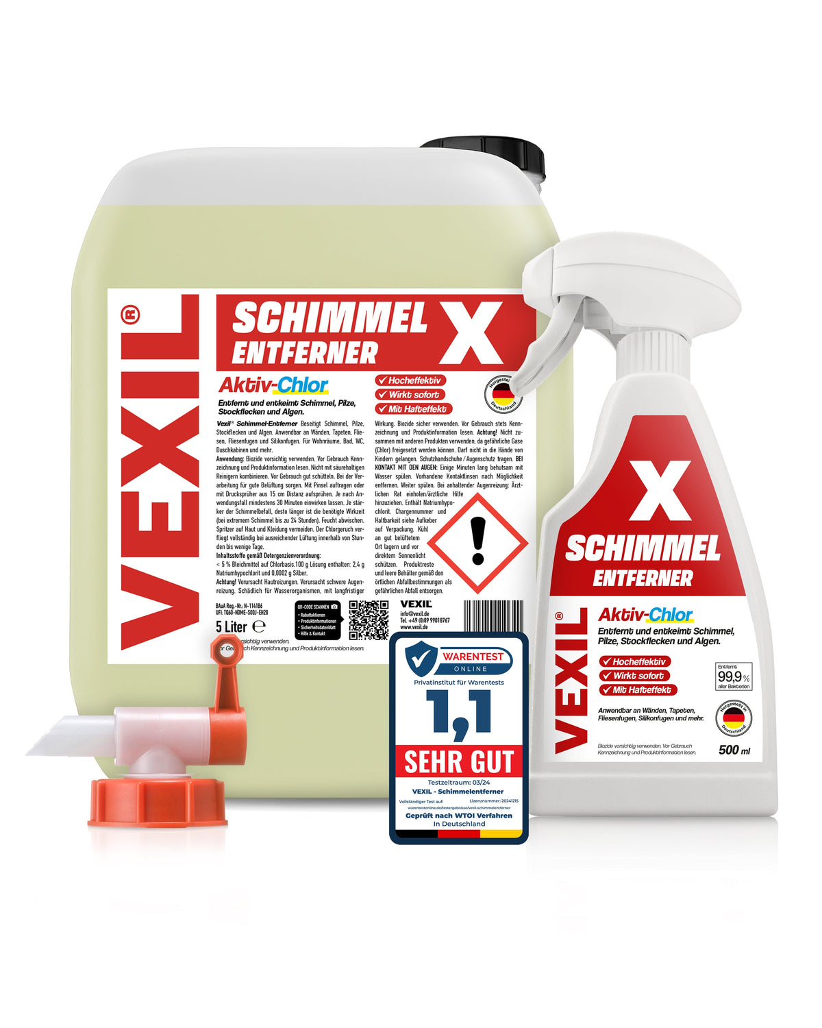 Schimmelentferner 5 L Kanister + 1x 500 ml Schimmelentferner + Auslaufhahn