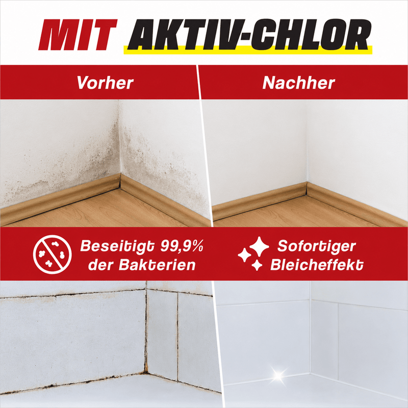 Schimmelentferner für Wand, Bad, Fliesen, Fugen